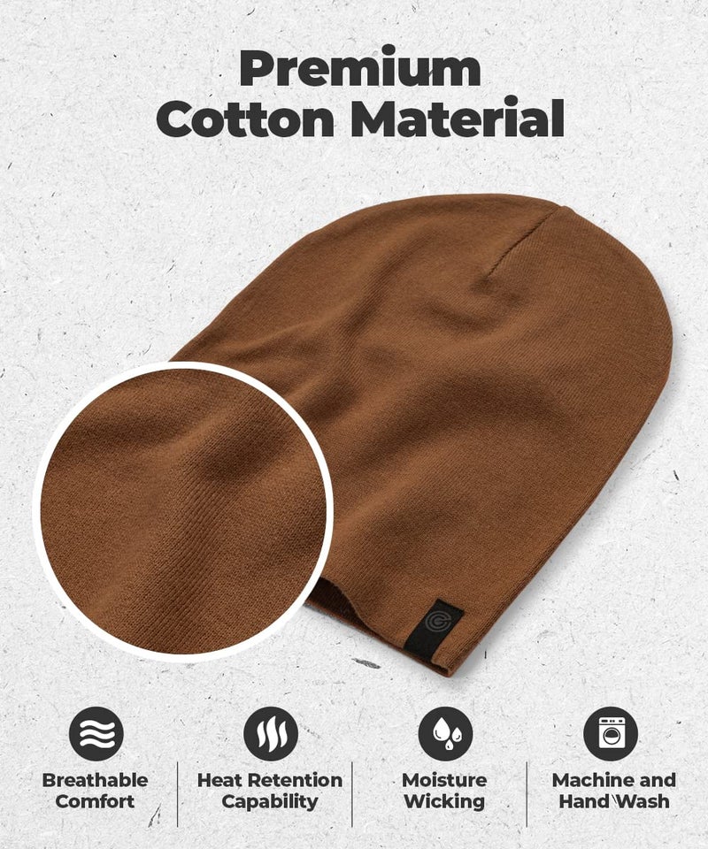 Revony Unisex-Adults Brown Slouchy Beanie Hat - Soft, Stretchy, Warm & Comfortable - Image 2